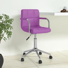 vidaXL Cadeira de escritório giratória couro artificial roxo