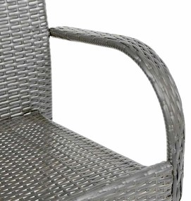Cadeiras de exterior empilháveis 4 pcs vime PE cinzento