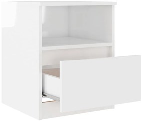 Mesa de cabeceira derivados de madeira branco brilhante