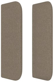 Cabeceira cama abas tecido 183x16x78/88 cm cinzento-acastanhado