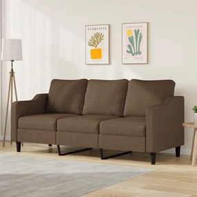 vidaXL Sofá de 3 lugares tecido 180 cm castanho