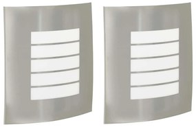 Luzes de Parede Externas 2 pcs Aço Inoxidável Prata IP44