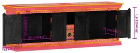 Móvel de TV 110x30x40 cm madeira de mangueira maciça rosa