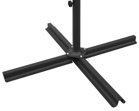 Guarda-sol de jardim duplo com poste de aço 600 cm antracite