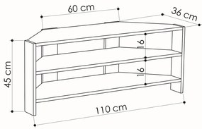 Móvel TV ThalesCorner – Branco – 110 cm x 45 cm x 36 cm