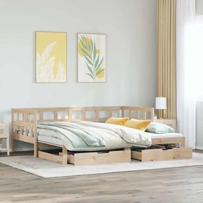 Sofá-cama com gavetão e gavetas sem colchão 90x200 cm