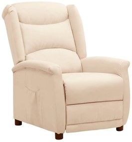 vidaXL Poltrona reclinável tecido cor creme