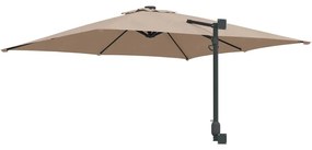 Guarda-sol de Jardim Montado na Parede Taupe 247 cm