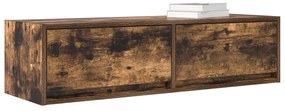 Armário de TV vidaXL Carvalho Fumê 100x31x25,5 cm Madeira de Engenhari