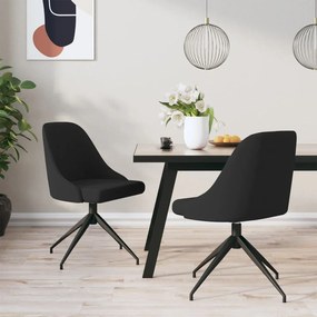 vidaXL Cadeiras de jantar 2 pcs veludo preto