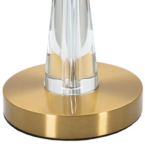 Candeeiro de Mesa "Cristal" — Ø 30x56 cm — Ferro Dourado, Vidro Transp