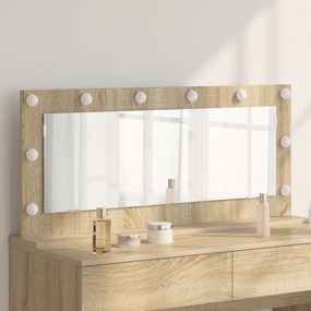 vidaXL Espelho de Vaidade com Luzes LED Carvalho Sonoma 100x45x18 cm