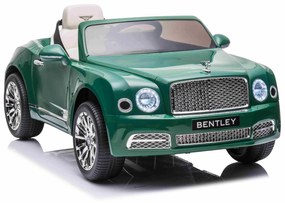 Carro elétrico para crianças Bentley Mulsanne 12V, assento em couro sintético, controle remoto de 2,4 GHz, rodas EVA, entrada USB/Aux, suspensão, bate