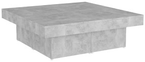 Mesa de centro 90x90x28 cm contraplacado cinzento cimento