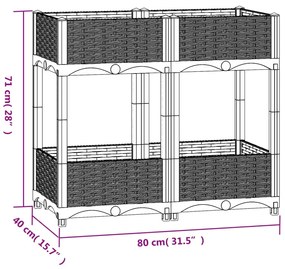 Canteiro elevado 80x40x71 cm polipropileno