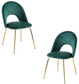 Pack 2 Cadeiras Dawa Gold Veludo - Verde