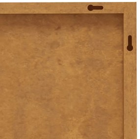 Decoração p/ muro de jardim 3pcs 105x55cm aço corten design sol