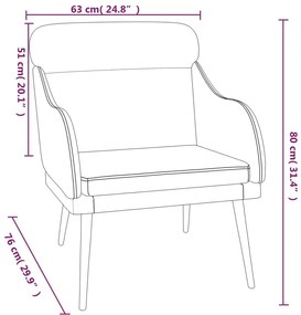 Cadeira c/ apoio de braços 63x76x80 cm veludo amarelo