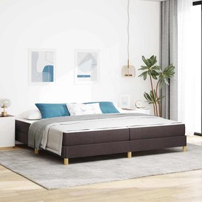 vidaXL Cama Box com colchão Marrom Escuro 200 x 200 cm tecido
