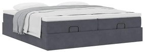 Estrutura cama otomana colchões 180x200 cm cinzento escuro