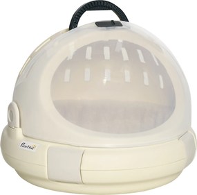 Caixa de transporte para gatos, cesto lavável com almofada removível 41 x 41 x 35,2 cm, bege