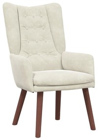 Poltrona Relaxante em Veludo Creme