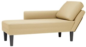 Chaise lounge com almofada tecido corduroy verde claro