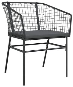 Conjunto de jantar de jardim com 5 peças em rattan sintético e comodid