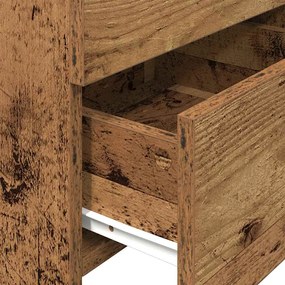 Mesa de cabeceira com 2 gavetas madeira antiga 40x36,5x62 cm