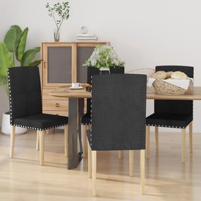 vidaXL Cadeiras de jantar 4 pcs tecido preto