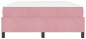 Estrutura da Cama Outros Rosa e branco 140 x 200 cm Veludo