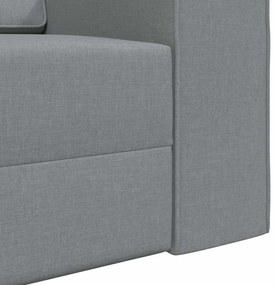 Sofá Cama de Chão 2 em 1 Cinza Claro 245x150x60.5 cm Tecido