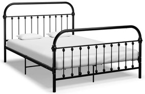 Estrutura de cama em metal 140x200 cm preto
