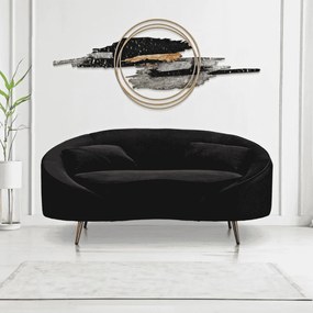 SOFÁ DE 2 LUGARES OSLO COM ALMOFADAS PRETO 148X84X68 CM