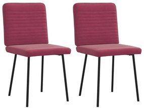 Cadeiras de jantar 2 pcs veludo vermelho tinto