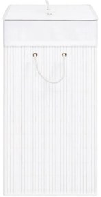 Cesto para roupa suja c/ secção única 83 L bambu branco