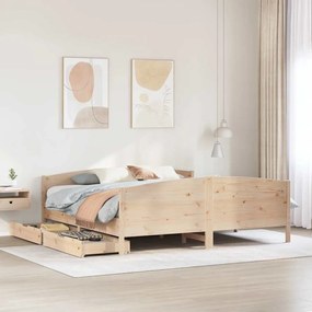 vidaXL Cama sem colchão 200x200 cm madeira de pinho maciça