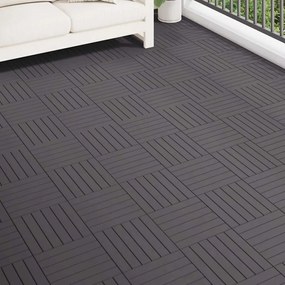 vidaXL Ladrilhos de terraço 30 pcs 30x30 cm acácia maciça cinzento