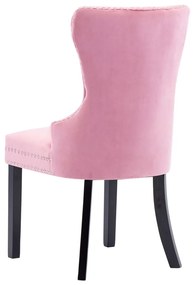 Cadeiras de jantar 2 pcs veludo rosa
