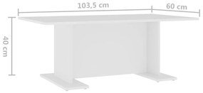 Mesa de centro 103,5x60x40 cm contraplacado branco