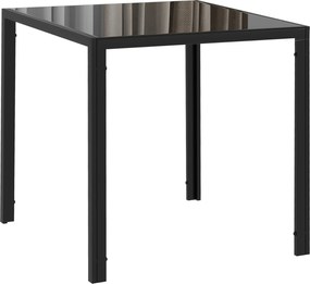 HOMCOM Mesa de Jantar 4 Lugares com Tampo em Vidro Temperado e Pés em Aço 75x75x75 cm Preto | Aosom Portugal