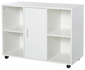 Armário para Escritório de Impressora com Espaço de Armazenamento e Rodas 100x 40 x 71 cm branco