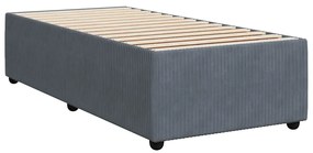 Cama com molas/colchão 100x200 cm veludo cinza-escuro