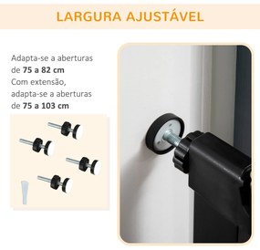 PawHut Barreira de Segurança para Cães Extensível 75-103 cm Barreira p