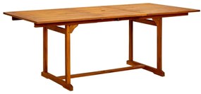 Mesa de jantar p/ jardim (150-200)x100x75 cm acácia maciça