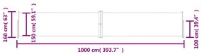 Toldo lateral retrátil 160x1000 cm antracite