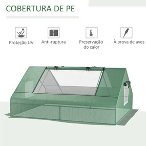 Estufa Pequena 180x140x80 cm para Cultivo com 2 Portas 2 Janelas Estrutura de Aço e Cobertura PE Anti-UV  Verde