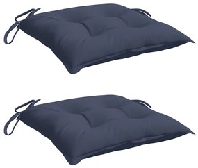 Almofadões cadeira 2 pcs 40x40x7 cm tecido oxford azul-marinho