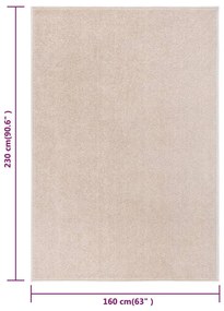 Tapete de pelo curto 160x230 cm bege-escuro