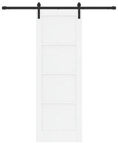 Porta Deslizante vidaXL com Conjunto de Hardware Branca 73.5x211 cm Ma